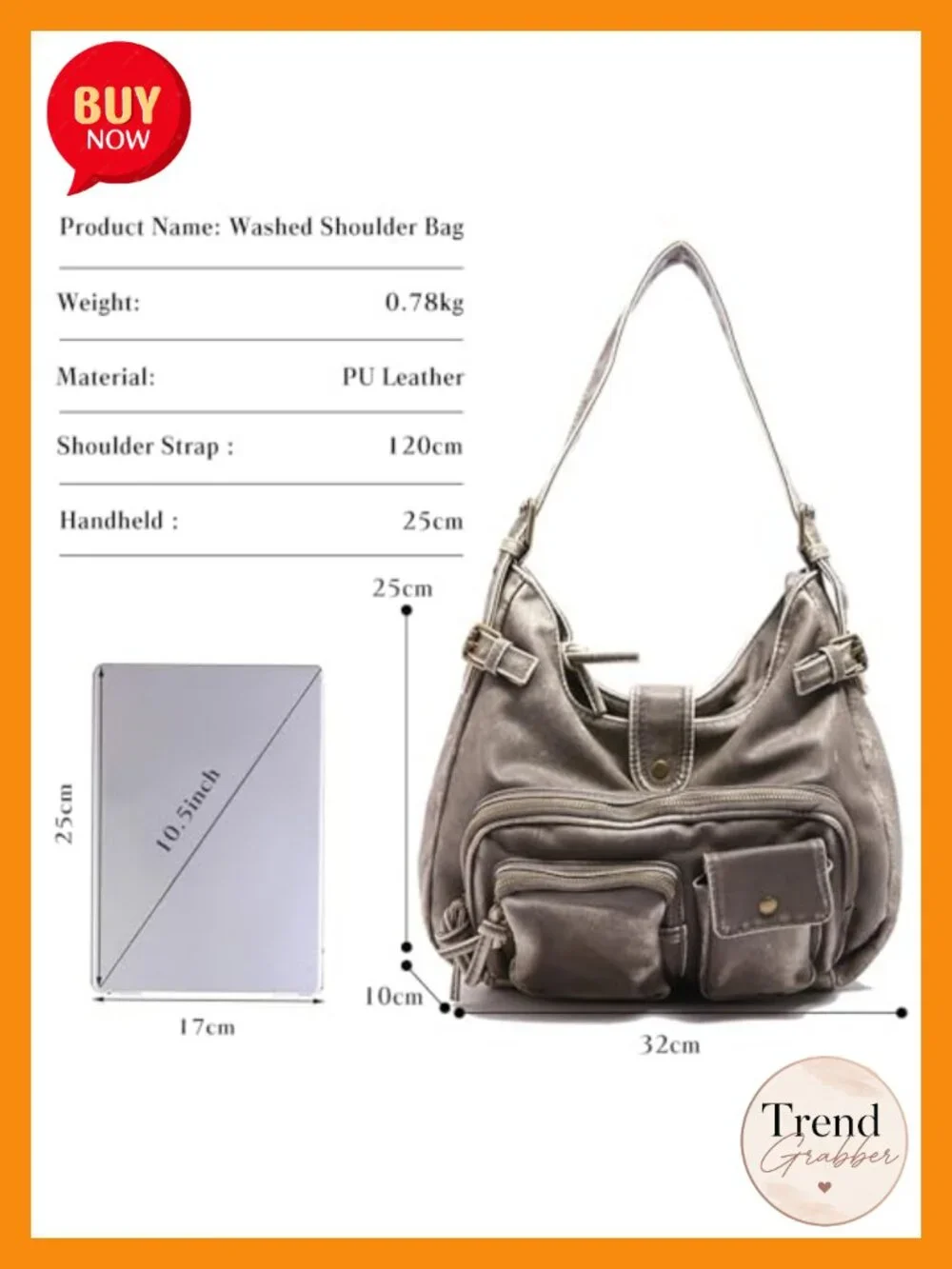 Vintage Shoulder Bag PU Leather Crossbody Women Tote Satchel Handbag